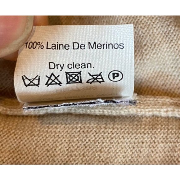 J. Crew Women's 100% Merino Wool Beige Long Sleeve Top Sweater Size Medium - Picture 5 of 6